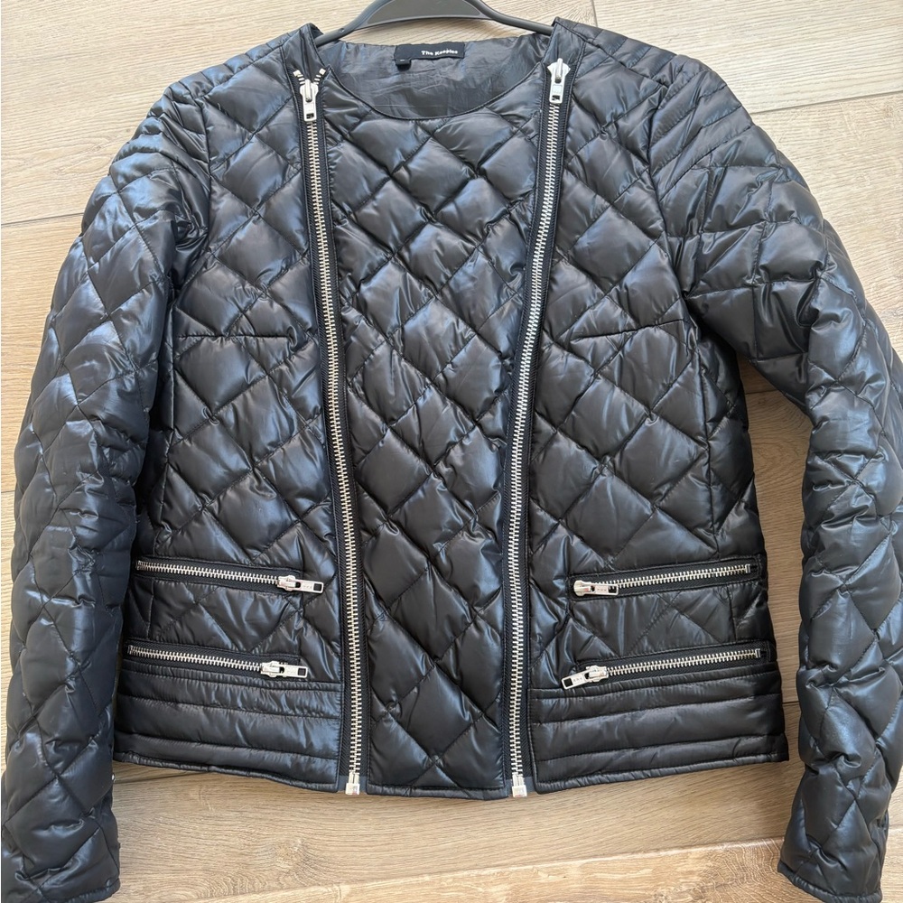 The Kooples quilted fabric biker jacket.